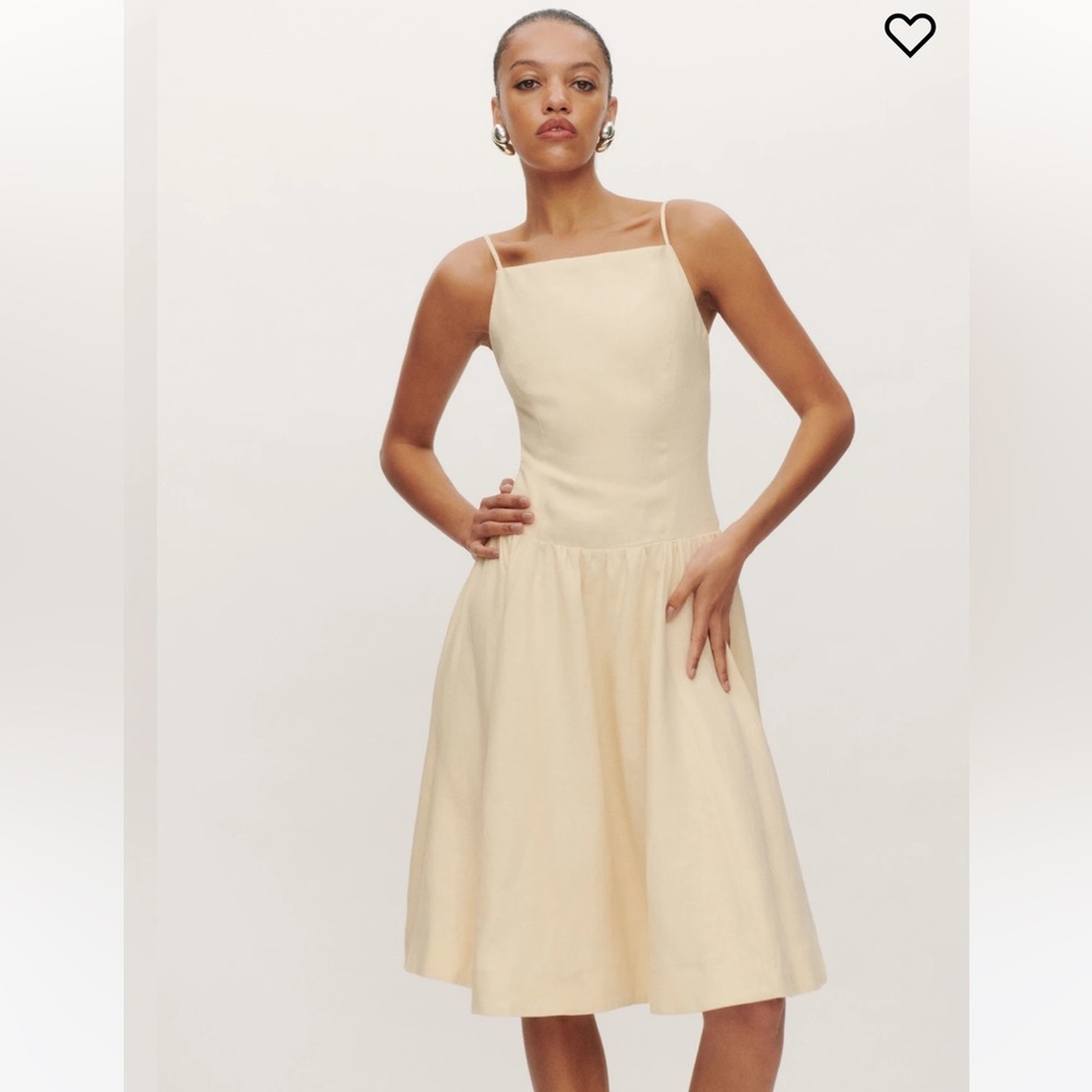 Reformation Clarabelle Linen Dress sz 6 color sugar